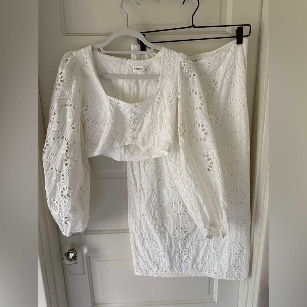 Sabo Skirt White Eyelet Skirt Set